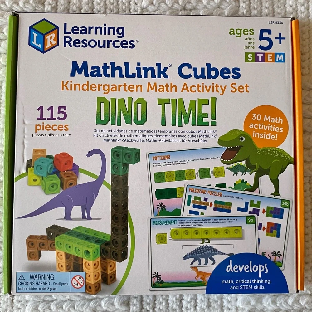 Learning Resources MathLink Cubes Kindergarten Math Activity Set: Dino Time!